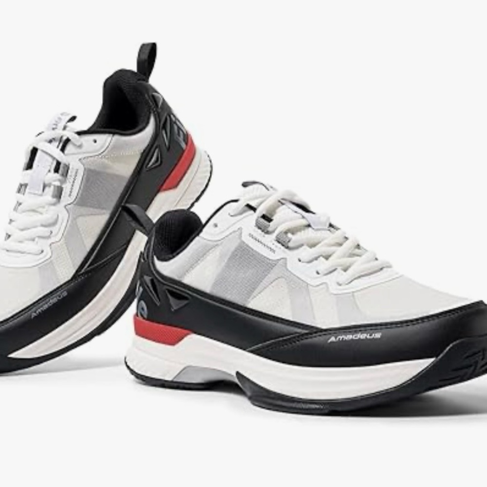 Fitville Pickleball shoes Amadeus Pearl and Black Sneakers size 9